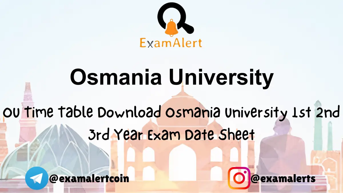 Ou Time Table 2025 Bse